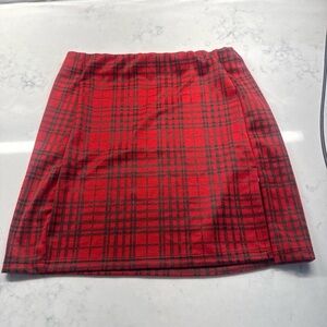 Better Be Red & Black Plaid Mini Skirt